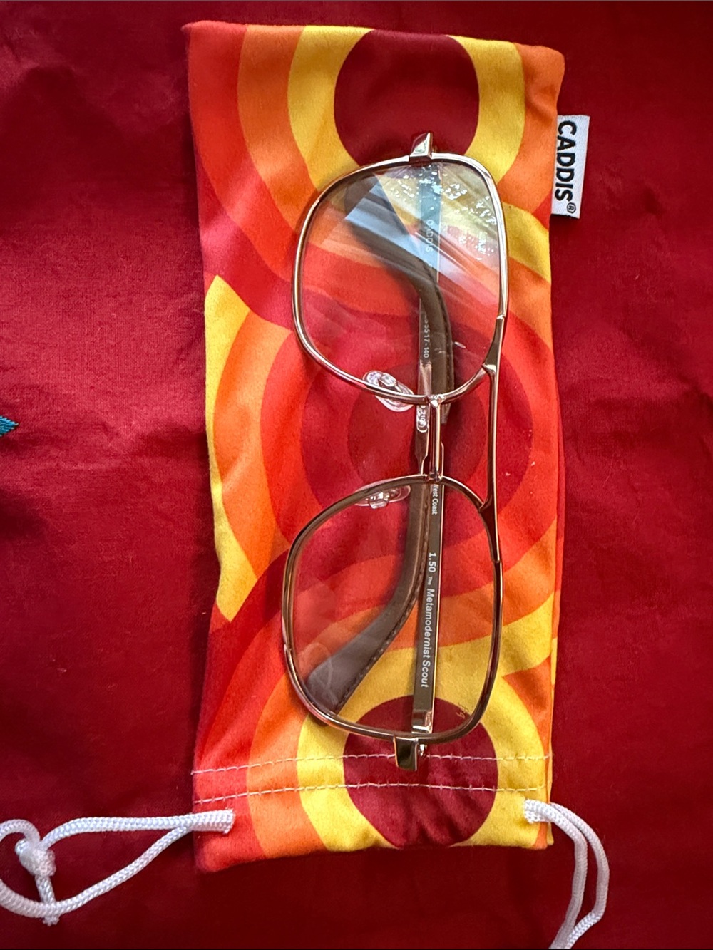 Caddis Hooper Gold Metal Frame Reading Glasses - Gold